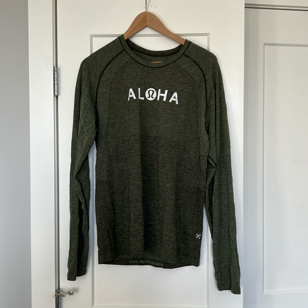 Lululemon *ALOHA* Swiftly Men's Green Long Sleeve